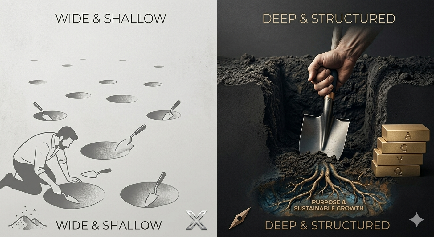 Image shows how crucial it is to go deep than wider